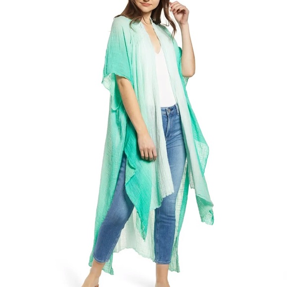 FREE PEOPLE Angelica Hand Painted Kimono Coverup